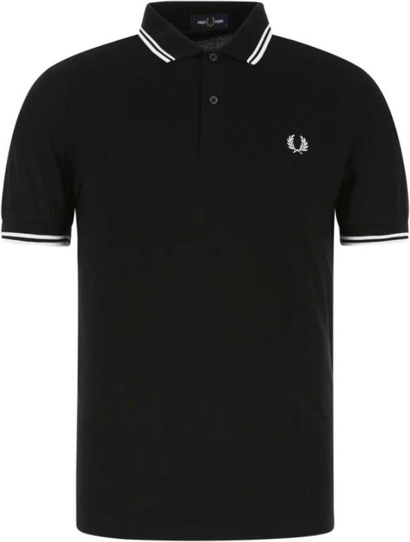 Fred Perry Zwart Piquet Polo Shirt Zwart Heren