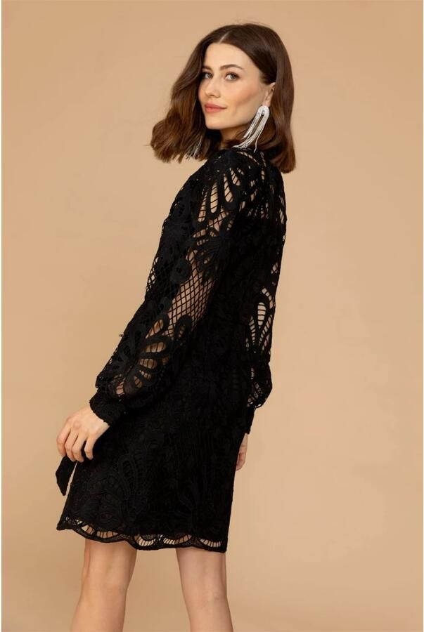 Freebird Elegante gehaakte jurk met riem Black Dames - Foto 6