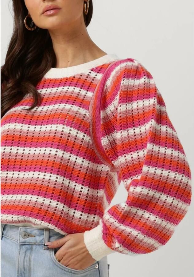 FREEBIRD Dames Truien & Vesten Knit-point-stripe-cot-23-1 Roze - Foto 5