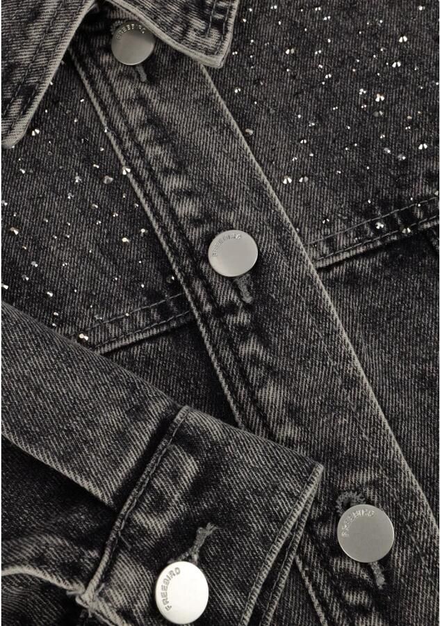 Freebird Grijze Denimjack met Strass-steentjes Gray Dames