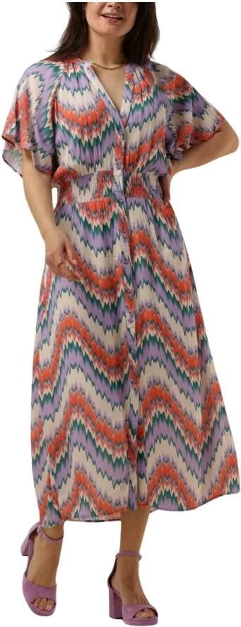 Freebird maxi jurk Mae Maxi met all over print ecru lila oranje - Foto 5