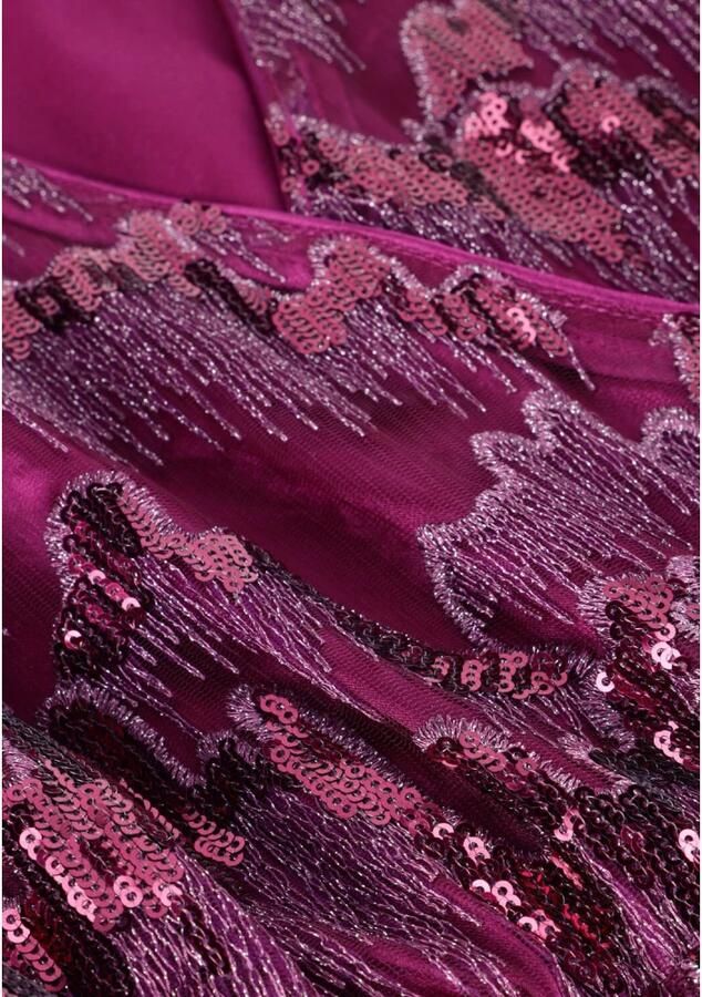 Freebird wikkeljurk Dieke met all over print en glitters paars donkerpaars roze - Foto 5