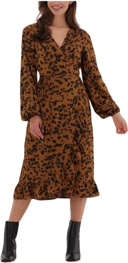 Freebird Rosy Midi LS Jurk Bruin Multicolor Dames - Foto 5