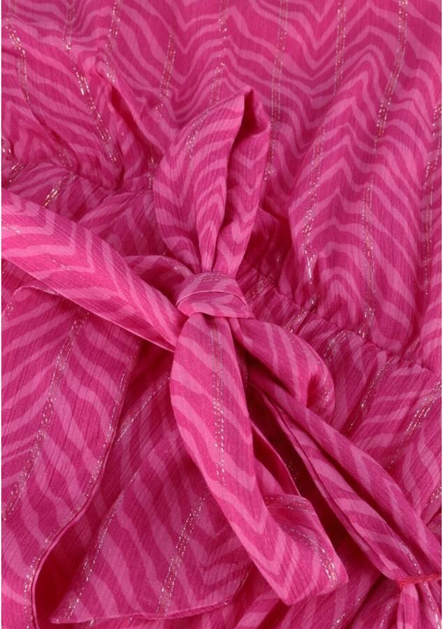 Freebird jurk met all over print en ceintuur roze