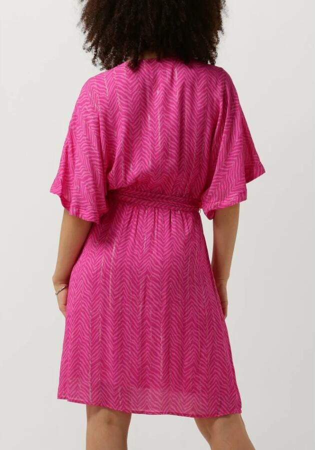 Freebird jurk met all over print en ceintuur roze - Foto 2