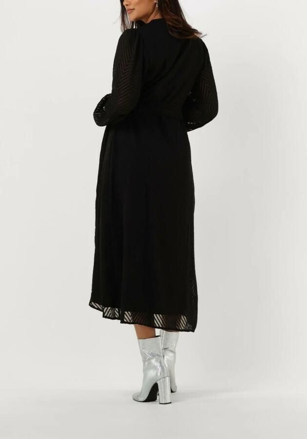 Freebird semi-transparante wikkeljurk Blossom met ceintuur zwart - Foto 3