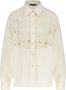 FREEBIRD Dames Blouses Wv-struct-crochet-cot-23-2 Wit - Thumbnail 2