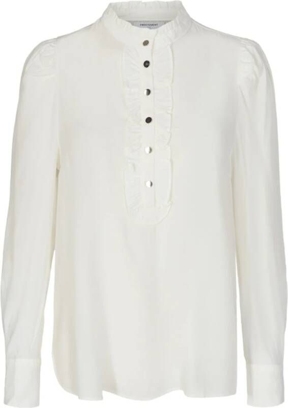 Freequent Feminine Off-White Blouse met Ruchedetails White Dames