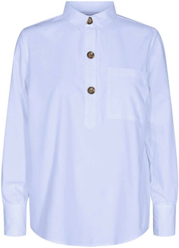 Freequent Stijlvolle Flynn-Sh Overhemd in Chambray Blauw Blue Dames