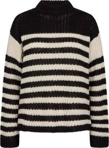 Freequent Cox pullover moonbeam stripe Zwart Dames