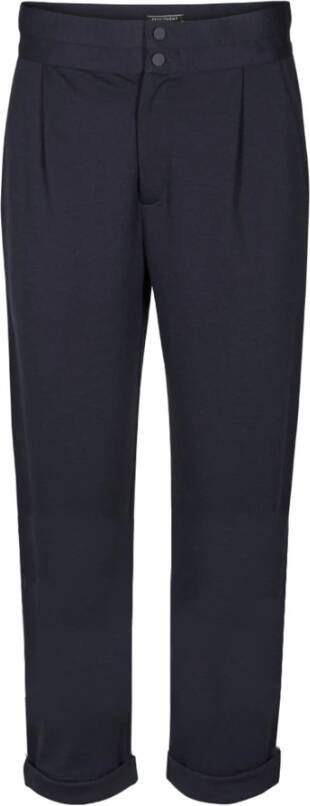 Freequent Marine Enkellange Broek met Elastische Taille Blue Dames