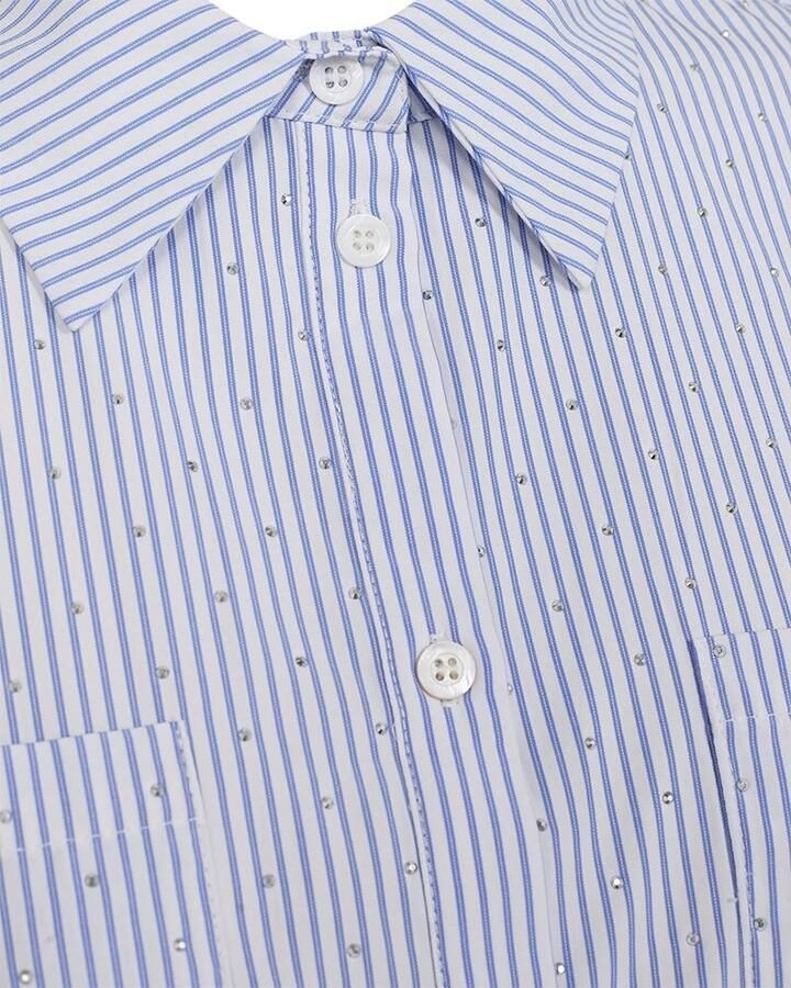Freequent Gestreepte blouse met hotfix strass Blue Dames - Foto 3