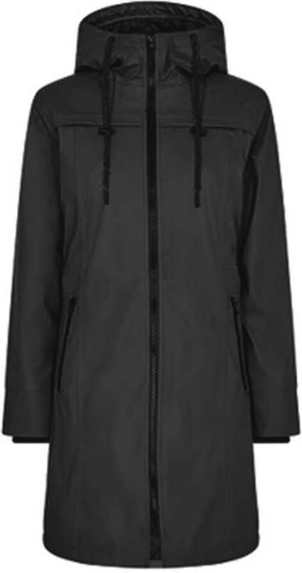 Freequent Rain Jacket Zwart Dames