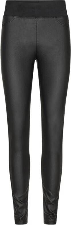 Freequent Skinny Fit Broek met Elastische Tailleband Zwart Dames