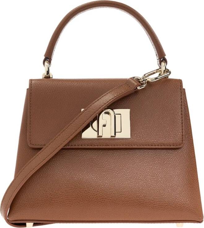 Furla Bruine Leren Handtas met Verstelbare Schouderband Bruin Dames - Foto 7