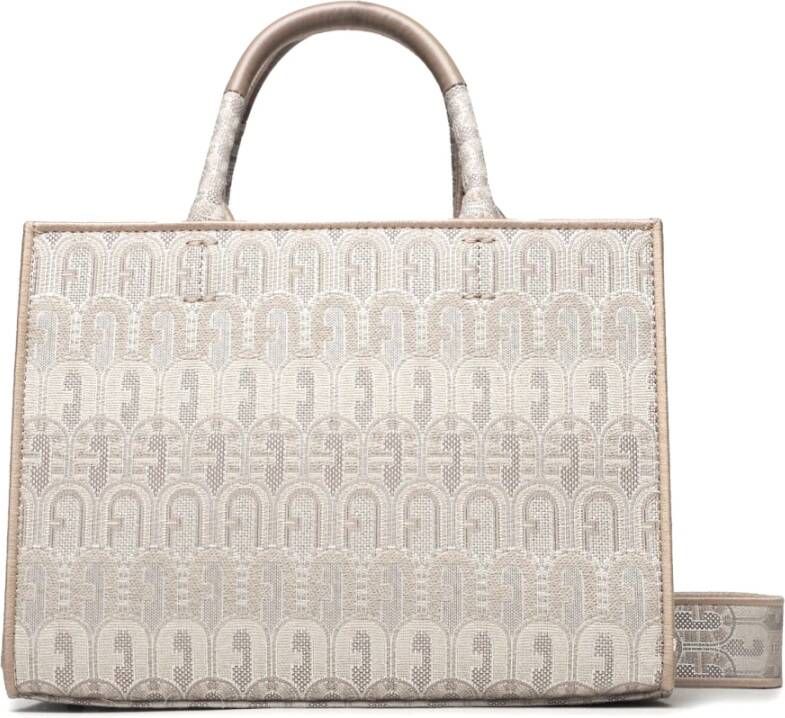 Furla Totes Opportunity S Tote Tessuto Jacquard Ricicl in beige