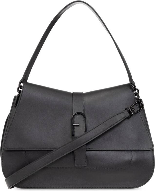 Furla Elegante Zwarte Leren Schoudertas Black Dames - Foto 5