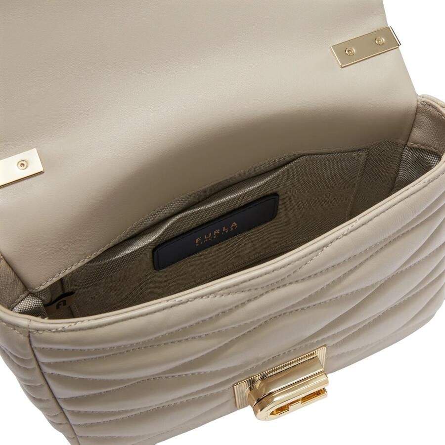 Furla Gewatteerde Vanille Crossbody Tas met Arco Draaislot Beige Dames