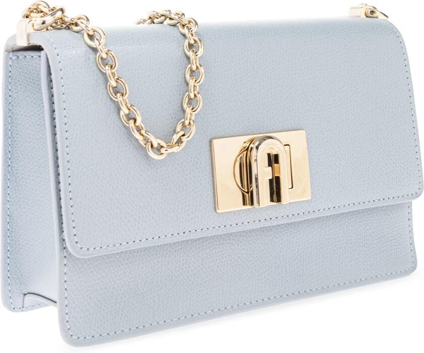 Furla Elegante Zilveren Ketting Schouderband Handtas Blue Dames - Foto 6