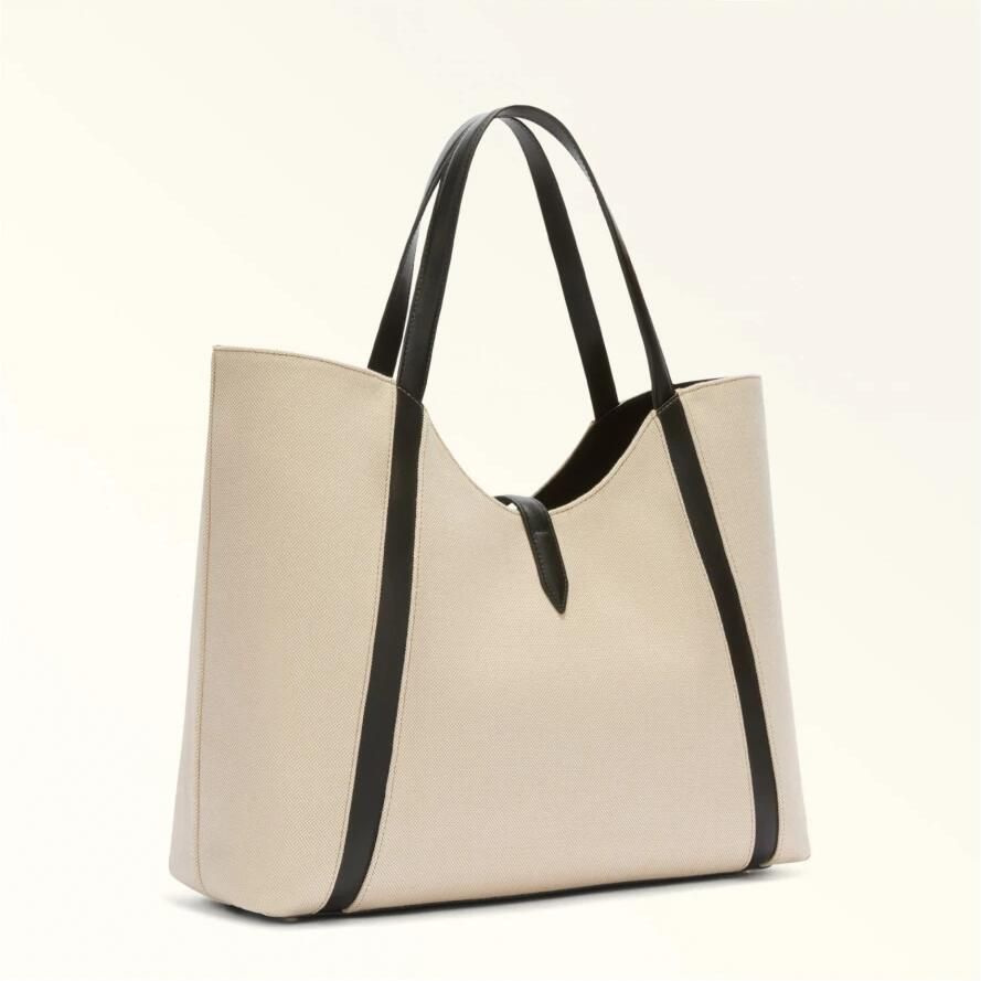 Furla XL Hobo Natuurlijke Zwarte Schoudertas Beige Dames - Foto 2