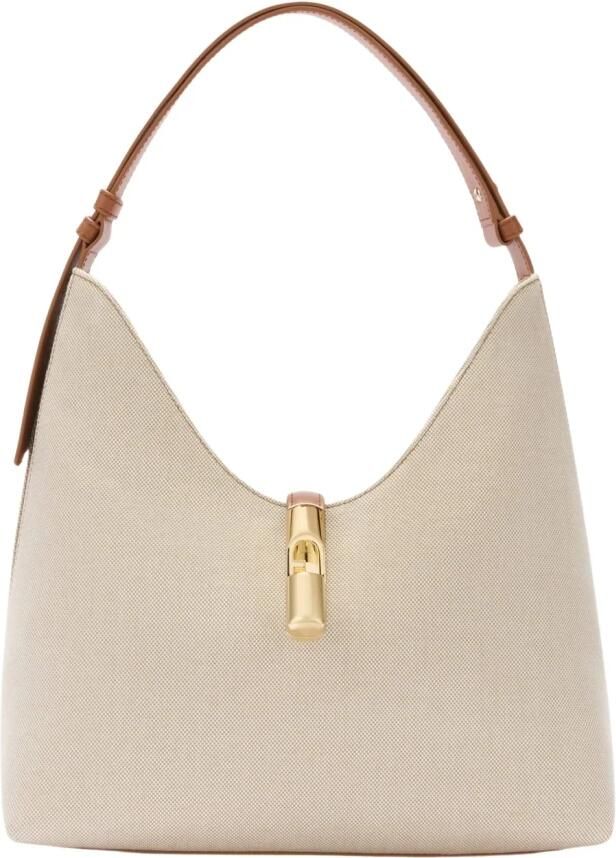 Furla Canvas Hobo Tas in Natuur Brandy Kleur Brown Dames - Foto 5
