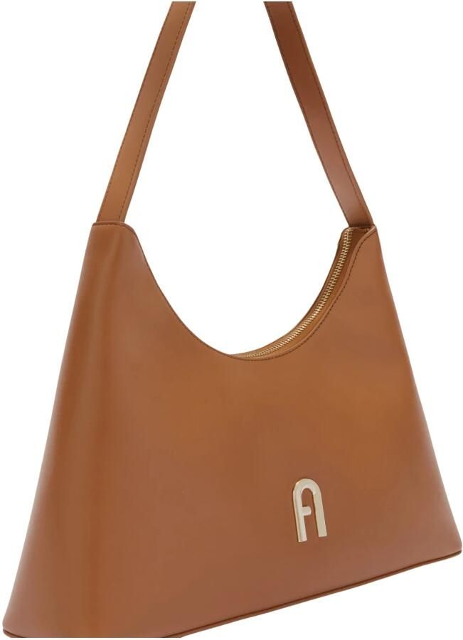 Furla Brandy Diamond S Leren Schoudertas Brown Dames - Foto 7