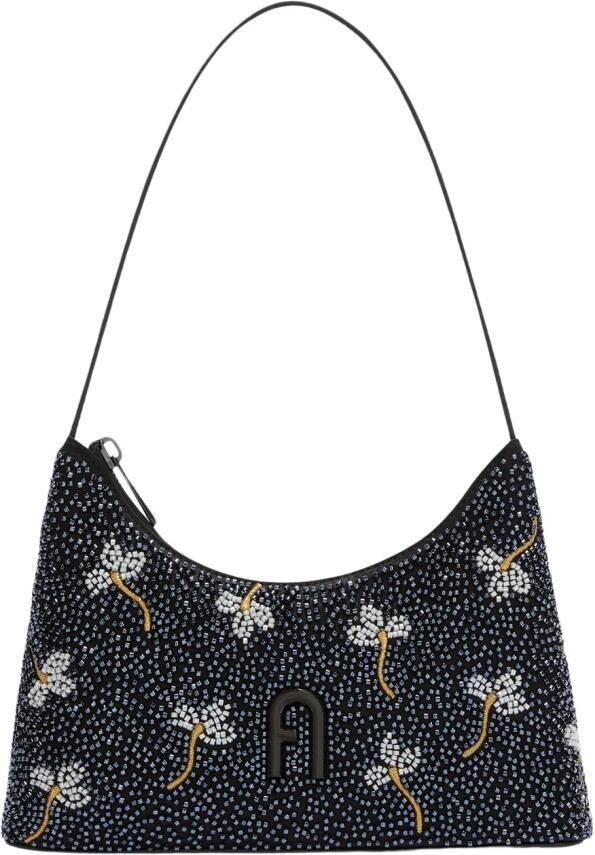 Furla Hobo bags Diamante Mini Shoulder Bag in zwart