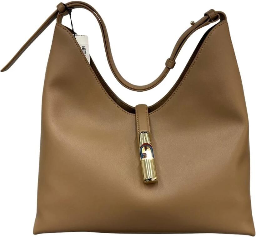 Furla Beige Leren Handtas met Premium Afwerking Beige Dames