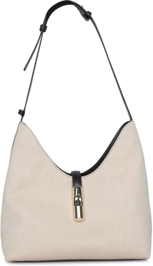 Furla Elegante stoffen tas met leren accenten Beige Dames - Foto 8