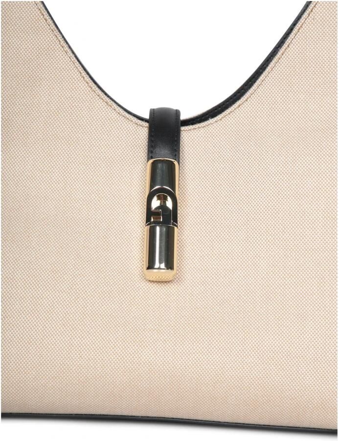 Furla Elegante stoffen tas met leren accenten Beige Dames - Foto 3