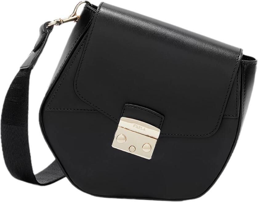 Furla Geometrische Mini Crossbody met Iconische Sluiting Black Dames