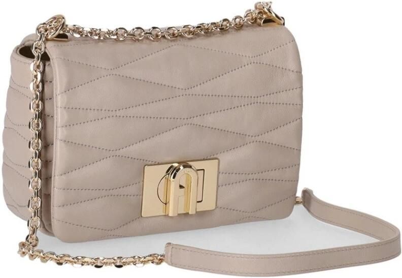 Furla Gewatteerde Vanille Crossbody Tas met Arco Draaislot Beige Dames - Foto 7