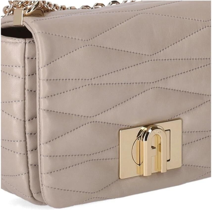 Furla Gewatteerde Vanille Crossbody Tas met Arco Draaislot Beige Dames - Foto 3