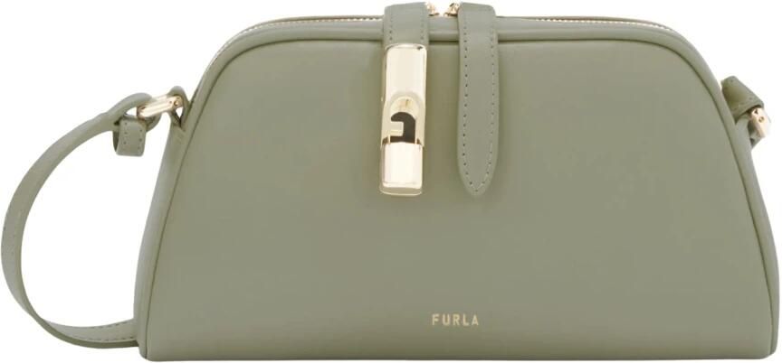 Furla leren crossbody tas Goccia Mini olijfgroen - Foto 4