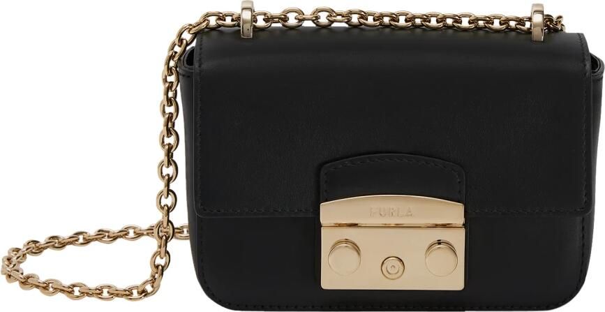 Furla Zwarte Leren Schoudertas met Verstelbare Band Black Dames - Foto 9