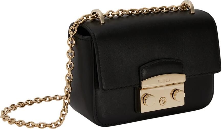 Furla Zwarte Leren Schoudertas met Verstelbare Band Black Dames - Foto 7