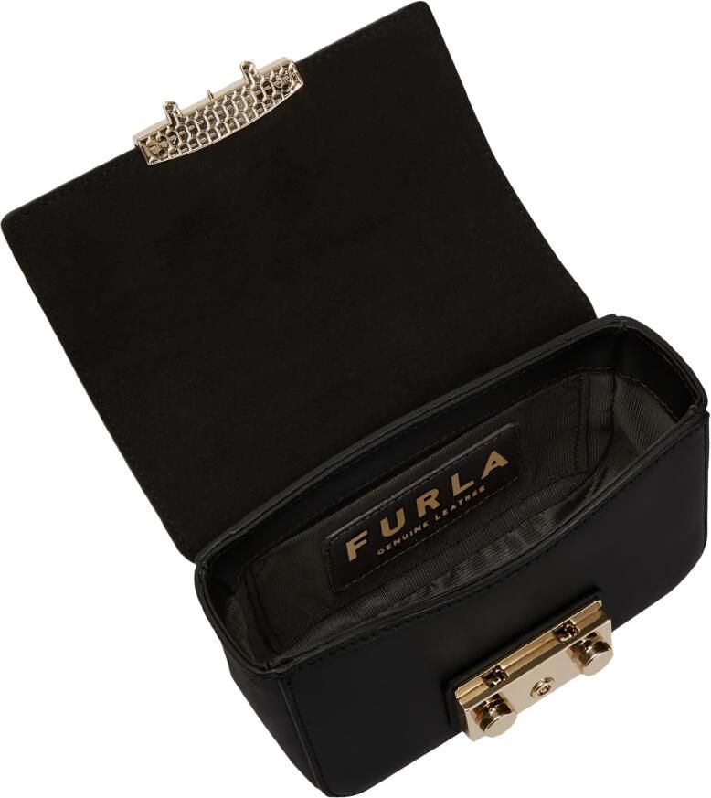 Furla Zwarte Leren Schoudertas met Verstelbare Band Black Dames - Foto 5