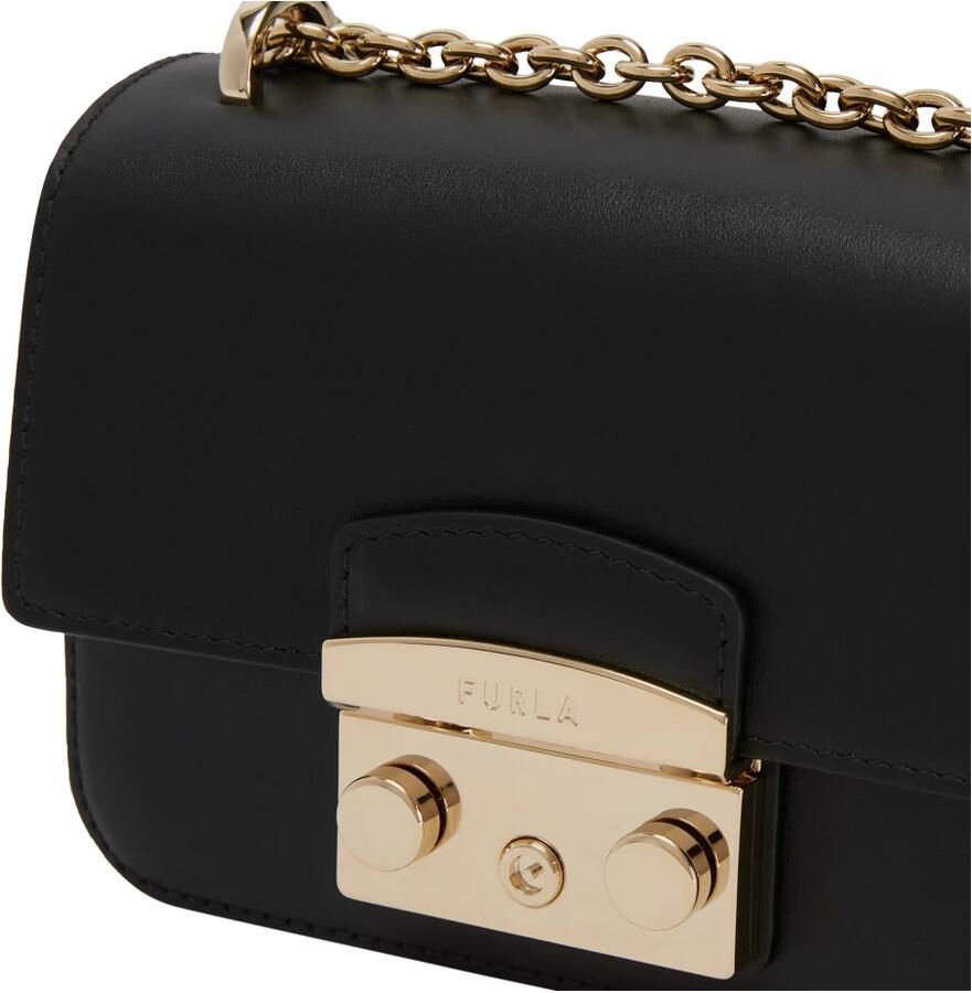 Furla Zwarte Leren Schoudertas met Verstelbare Band Black Dames - Foto 4