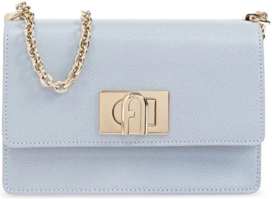 Furla Elegante Zilveren Ketting Schouderband Handtas Blue Dames - Foto 7