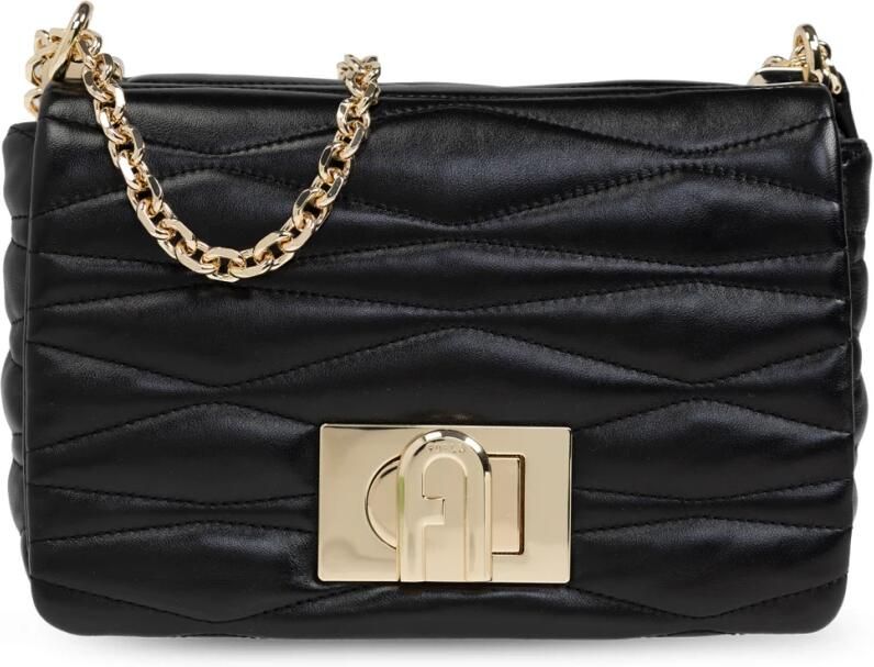 Furla Gewatteerde Zwarte Crossbody Tas met Draaislot Black Dames - Foto 8
