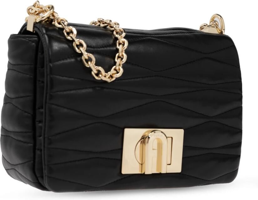 Furla Gewatteerde Zwarte Crossbody Tas met Draaislot Black Dames - Foto 7