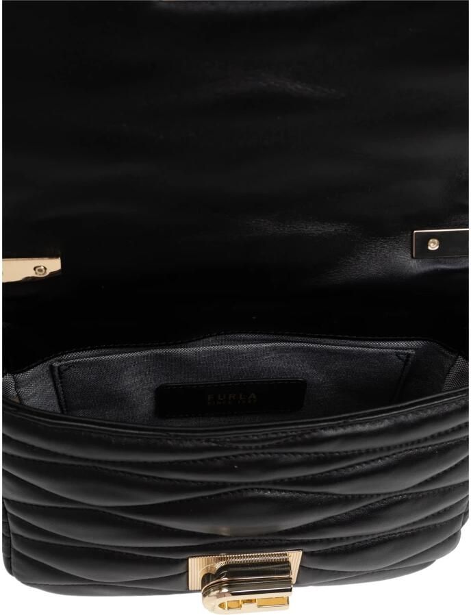 Furla Gewatteerde Zwarte Crossbody Tas met Draaislot Black Dames - Foto 4
