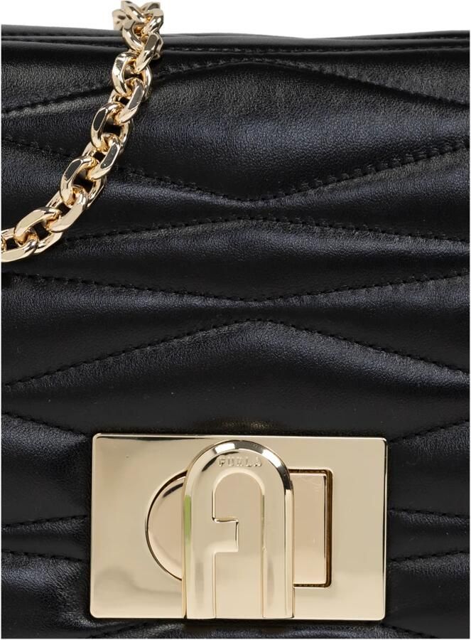 Furla Gewatteerde Zwarte Crossbody Tas met Draaislot Black Dames - Foto 5