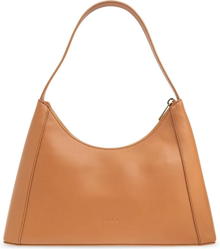 Furla Brandy Diamond S Leren Schoudertas Brown Dames - Foto 6