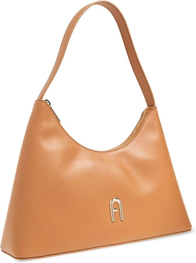 Furla Brandy Diamond S Leren Schoudertas Brown Dames - Foto 9