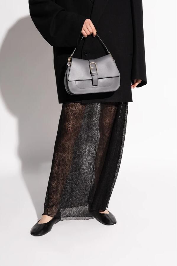 Furla Crossbody bags Flow M Top Handle in donkergrijs - Foto 5