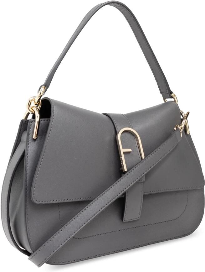 Furla Crossbody bags Flow M Top Handle in donkergrijs - Foto 3