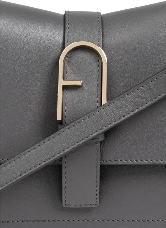 Furla Crossbody bags Flow M Top Handle in donkergrijs - Foto 2