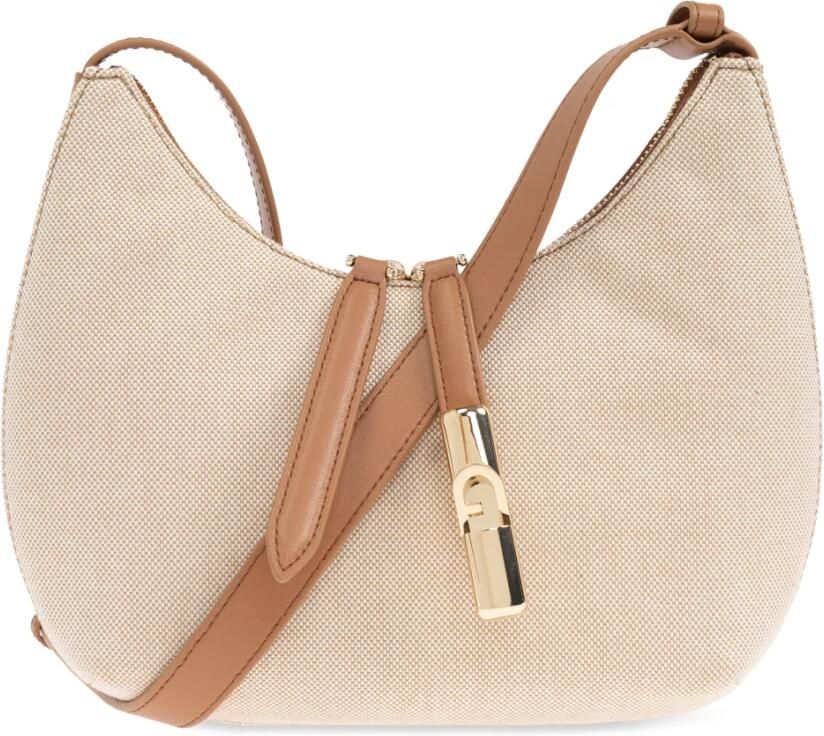 Furla Natuurlijke Brandy Schoudertas Goccia S Beige Dames