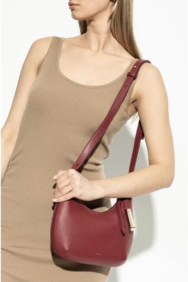 Furla leren schoudertas Goccia S donkerrood - Foto 7